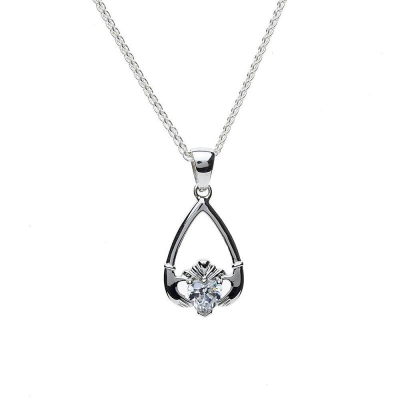 Birthstone Claddagh Necklace