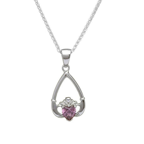 Birthstone Claddagh Necklace