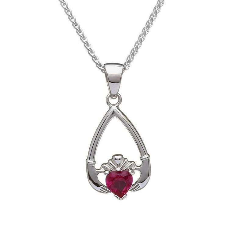 Birthstone Claddagh Necklace