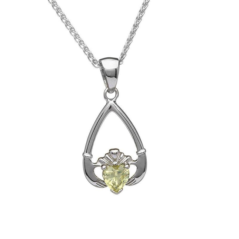 Birthstone Claddagh Necklace