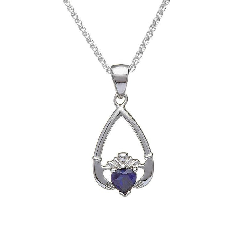 Birthstone Claddagh Necklace