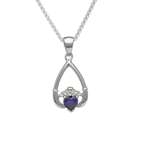 Birthstone Claddagh Necklace