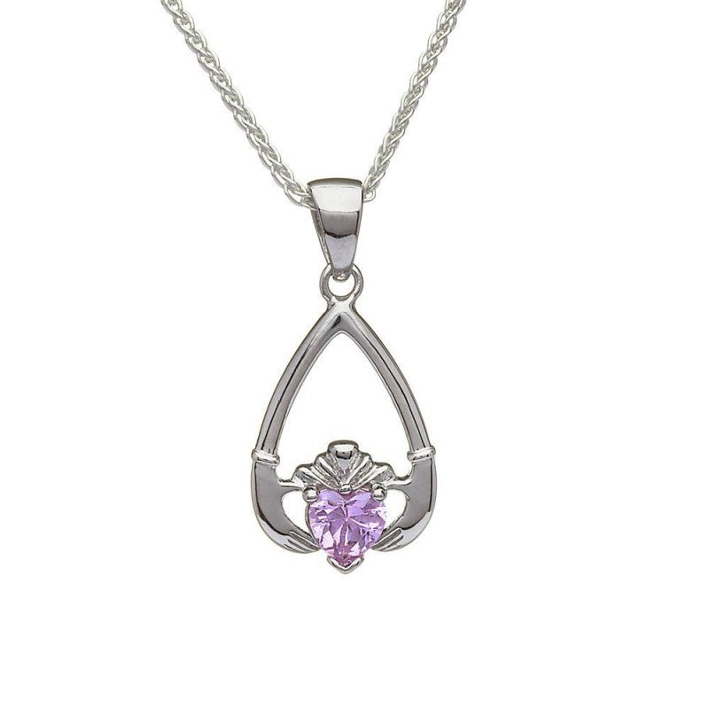 Birthstone Claddagh Necklace