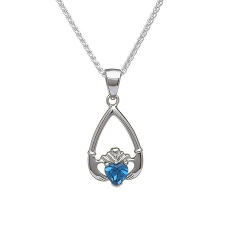 Birthstone Claddagh Necklace