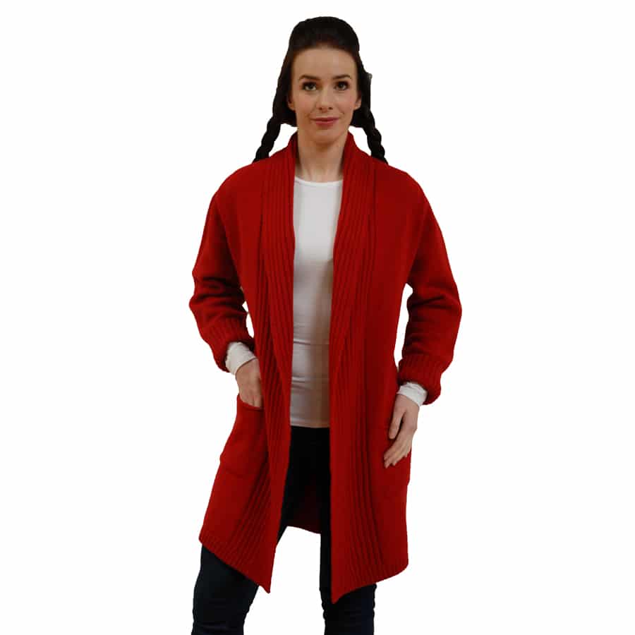 Rib Edge Lambswool Jacket with Pockets