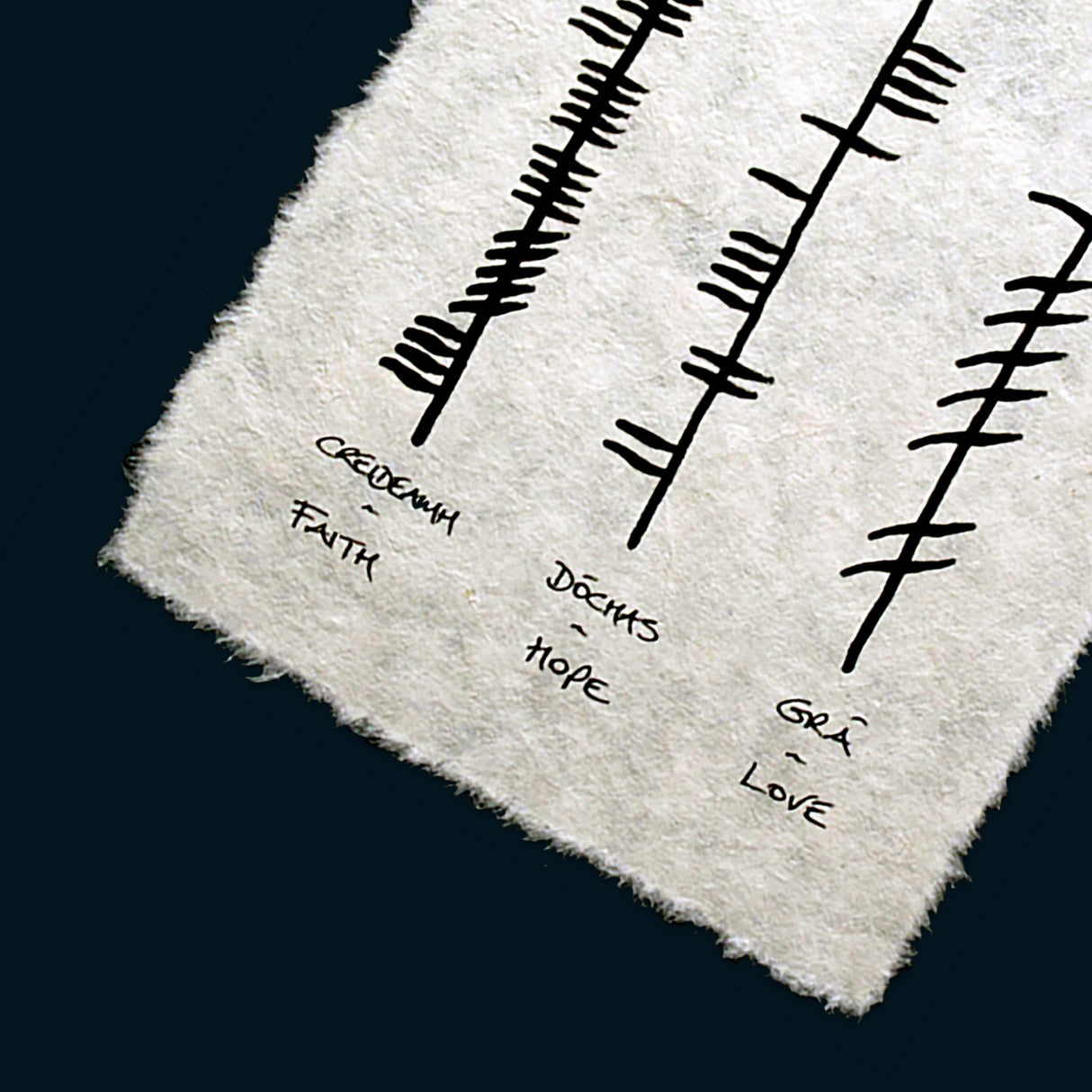 Ogham Wishes - Faith/Hope/Love - Small Frame