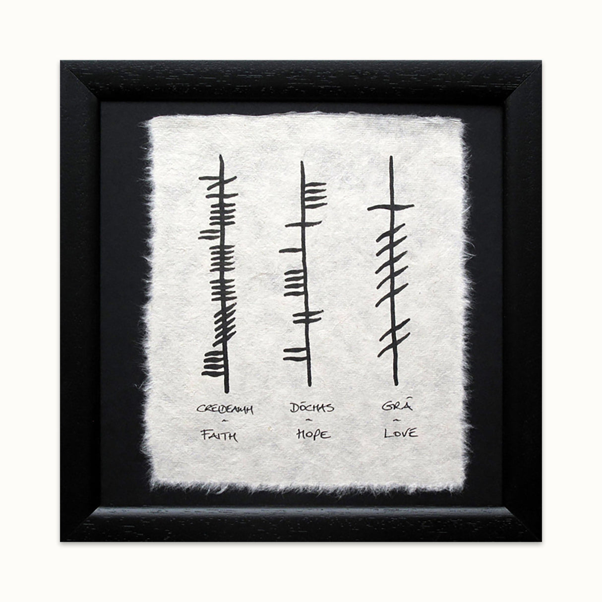 Ogham Wishes - Faith/Hope/Love - Small Frame