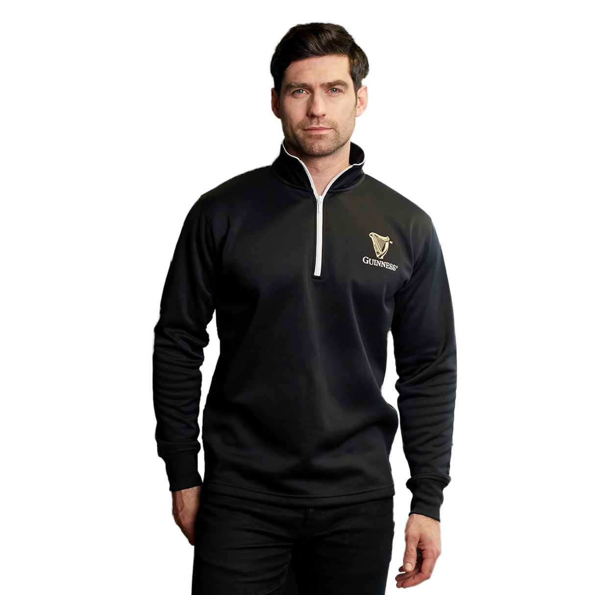 Guinness Black Quarter Zip with Harp