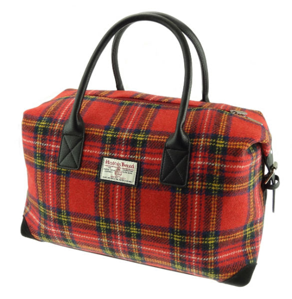 Royal Stewart Tartan Scottish Harris Tweed Overnight Bag  Glen Appin