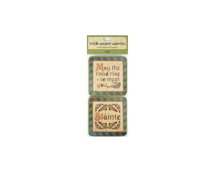 Set of 4 Irish Weave Words Coasters