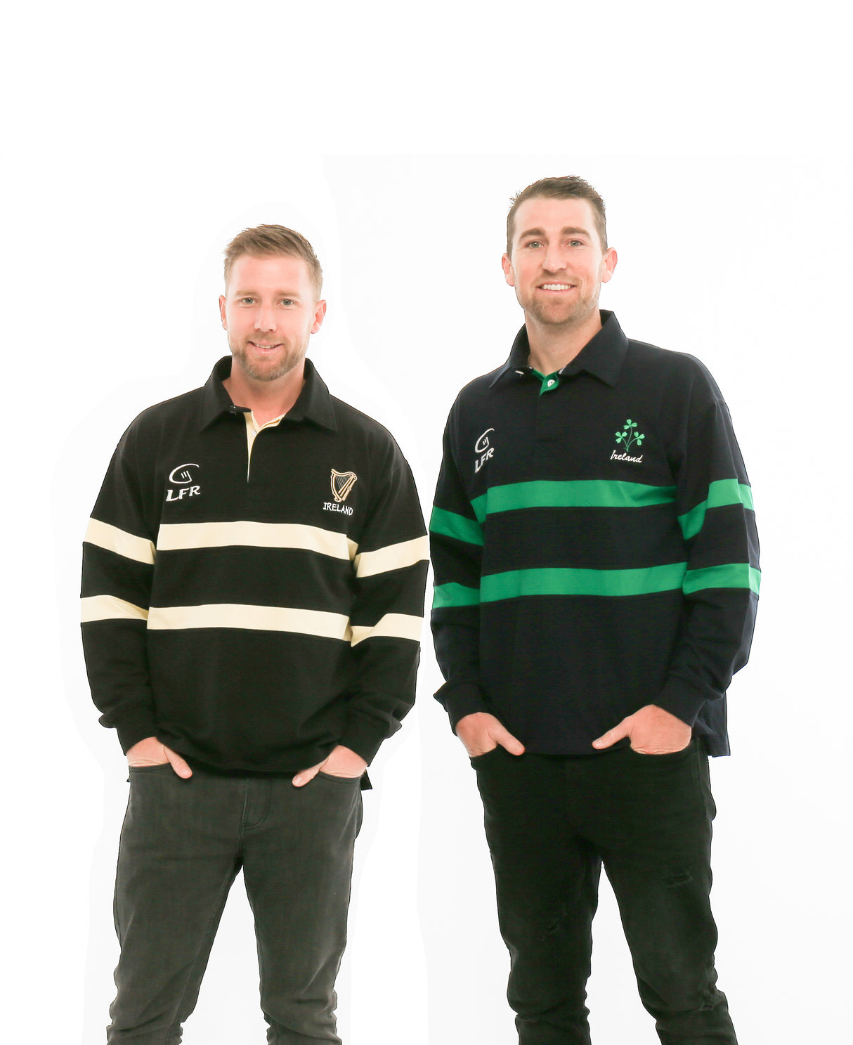 Ireland Shamrock Long Sleeve Striped Rugby Jersey
