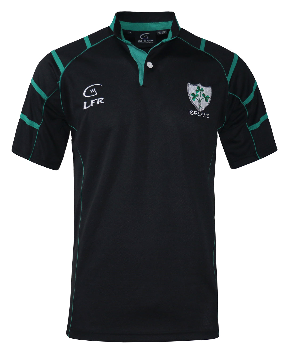 Black Ireland Breathable Rugby Jersey