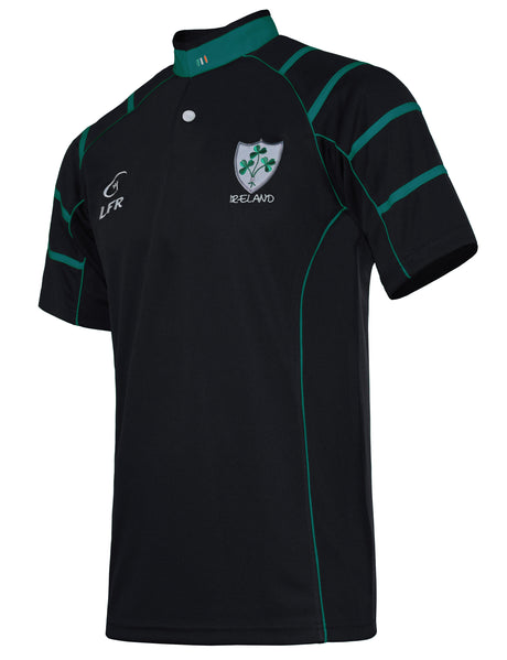 Black Ireland Breathable Rugby Jersey