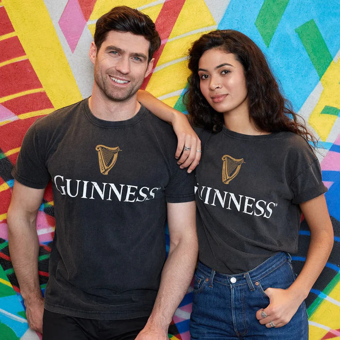 Black Guinness and Harp Distressed Tee