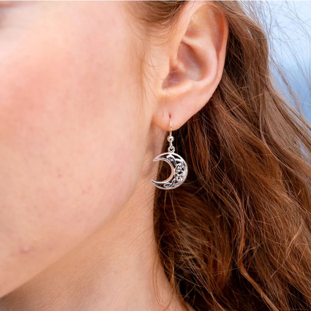 Crescent Moon Sterling Silver Earrings