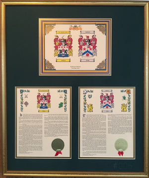 Two Coat of Arms & Family Histories — Twin Prints (20" x 24")