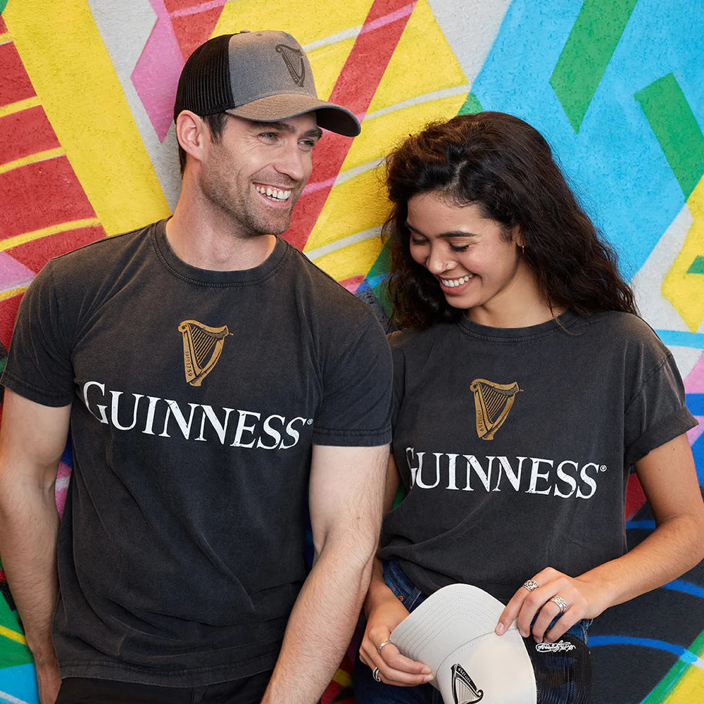 Black Guinness and Harp Distressed Tee