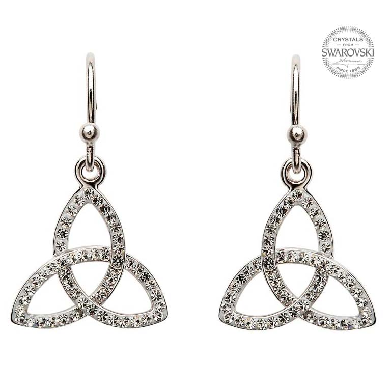 SW7 Trinity Knot Earrings Embellished With Swarovski Crystals by Shanore