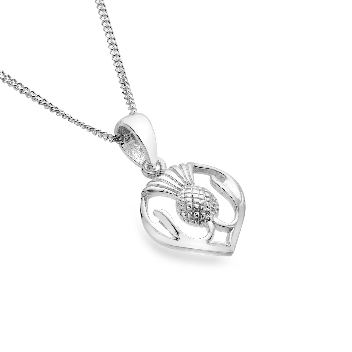 Flower of Scotland Thistle Sterling Silver Pendant