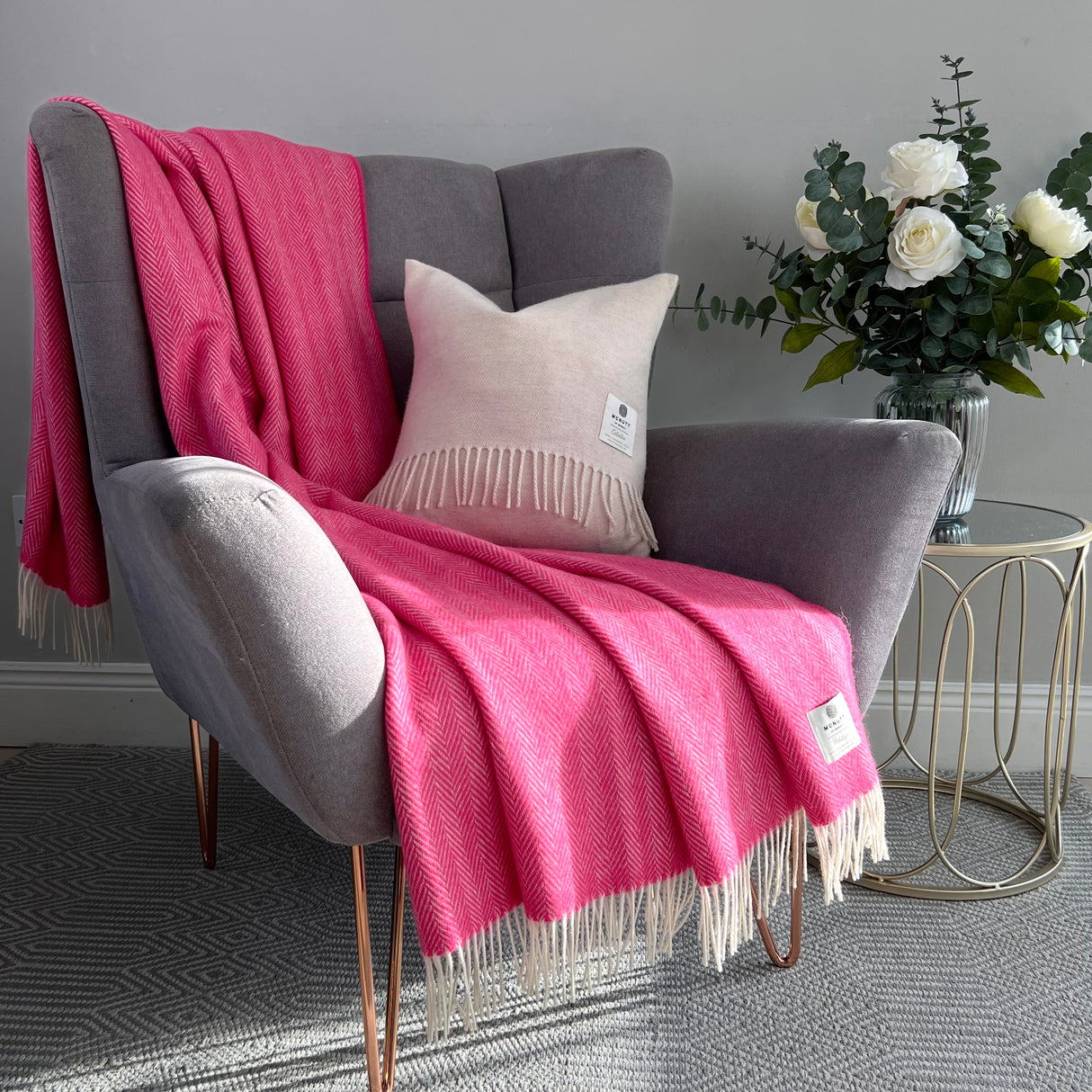 100% Pure New Wool Irish Herringbone Throws