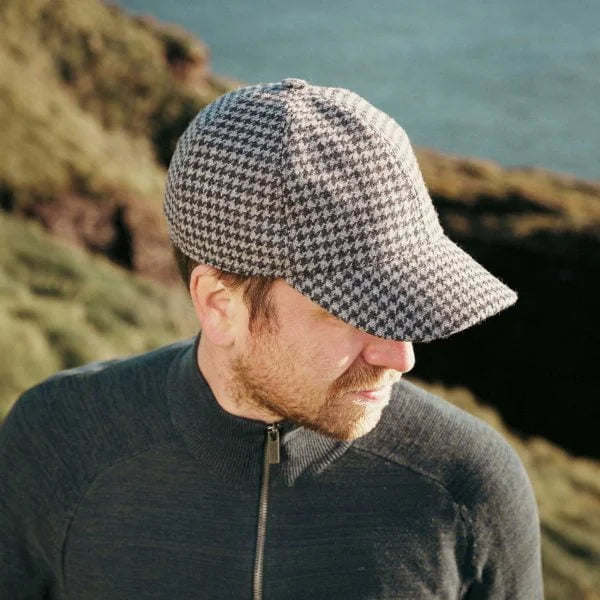 Tweed Baseball Style Cap with Earflaps