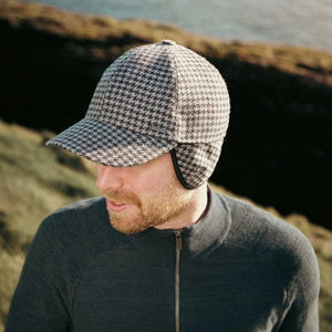 Tweed Baseball Style Cap with Earflaps