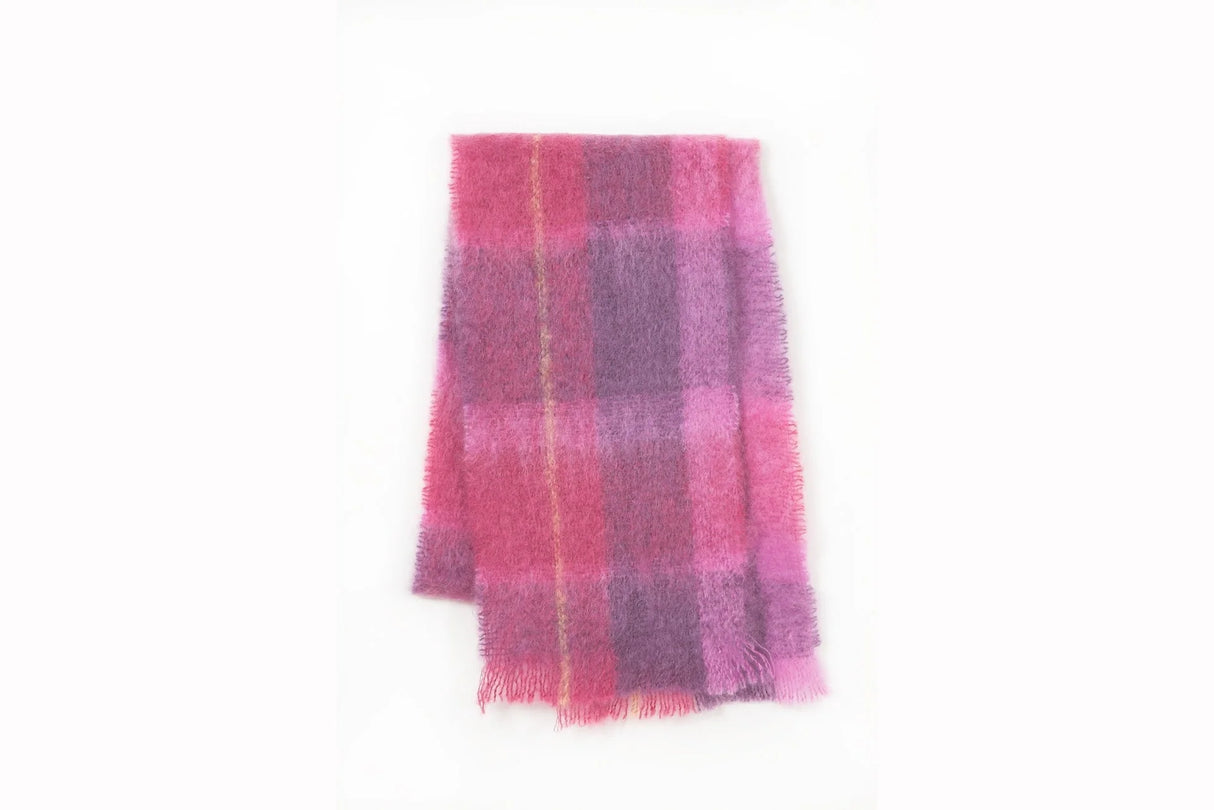 Cushendale 'Drumin' Check Mohair Scarf