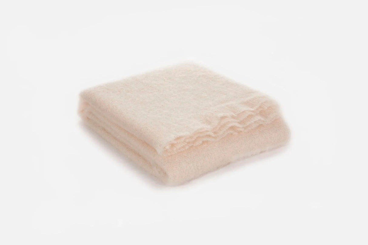 Solid Color Brushed Mohair Irish Throw Blanket