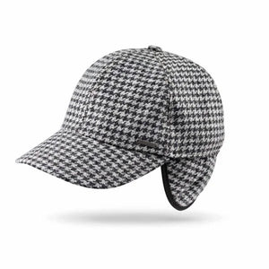 Tweed Baseball Style Cap with Earflaps