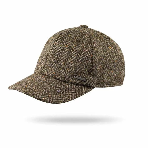 Tweed Baseball Style Cap with Earflaps