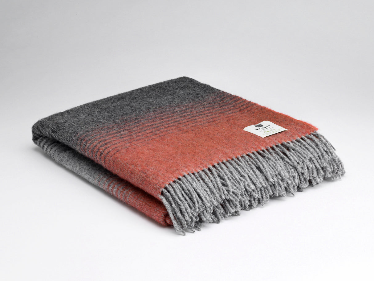 Sandstone and Grey Merino Wool Throw