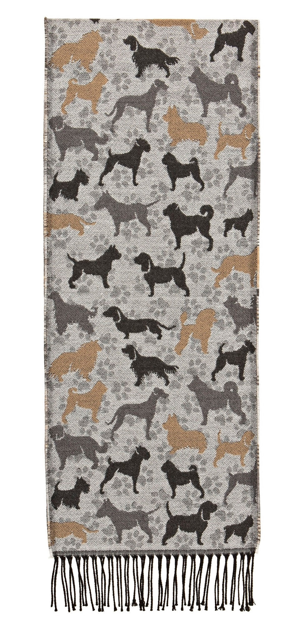 Scarf with Dogs Motif