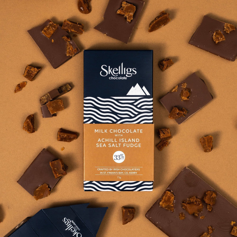 Achill Island Sea Salt Fudge and Milk Chocolate Bar