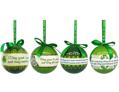 Set of 4 Four Irish Blessing Baubles