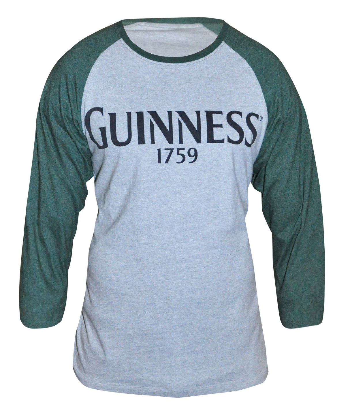 Green and Grey Long Sleeve Guinness Baseball Tee