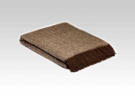 Irish Merino Wool Herringbone Throws