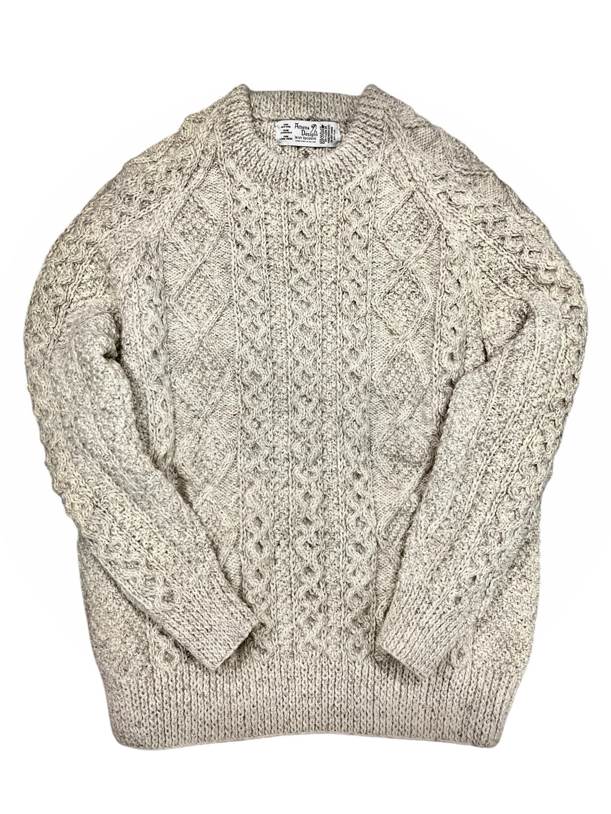 Irish Handknit Crewneck Aran Sweater