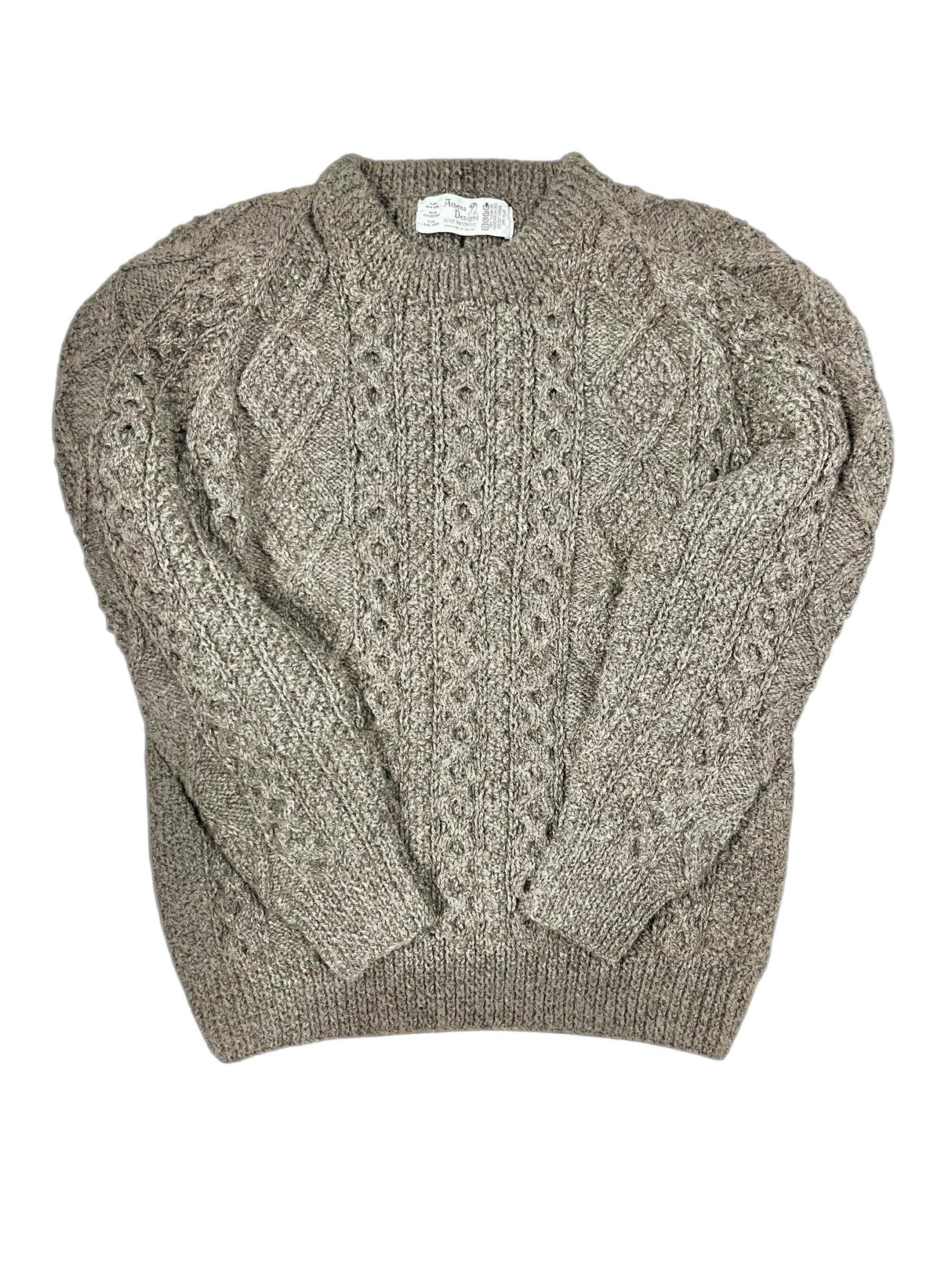 Irish Handknit Crewneck Aran Sweater