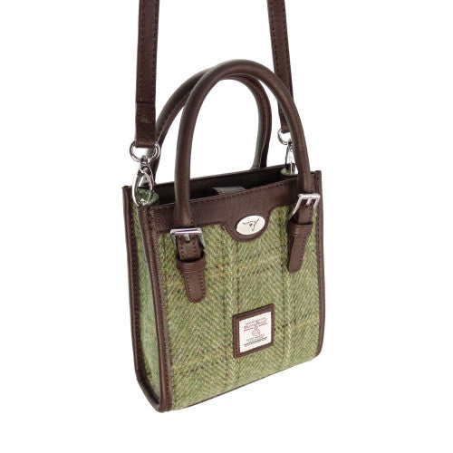 Harris Tweed 'Kilbride' Mini Bowling Bag in Blue and Purple Stewart