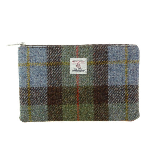 Glen Appin Harris Tweed 'Berneray' Medium Zip Pouch | Real Irish