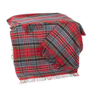 Large Irish Picnic Blanket - Scarlet Denim Plaid