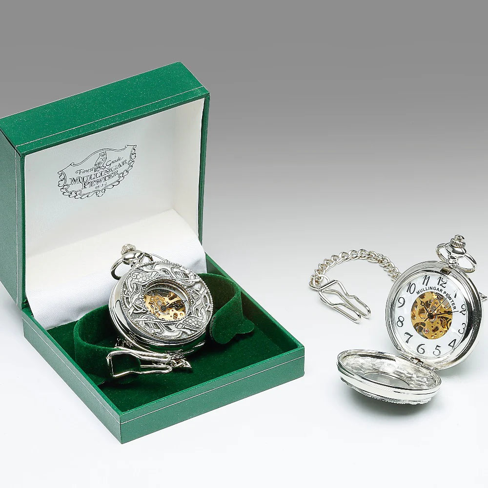 Mechanical Pocket Watch with Book of Kells Design