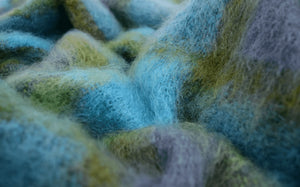 Large Plaid Brushed Mohair Irish Throw Blanket