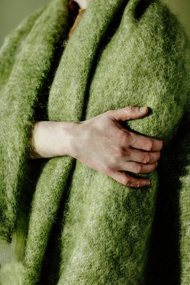 Solid Color Brushed Mohair Irish Throw Blanket