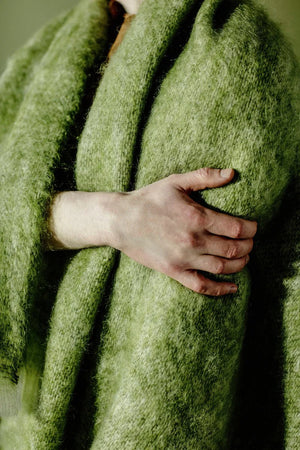 Solid Color Brushed Mohair Irish Throw Blanket