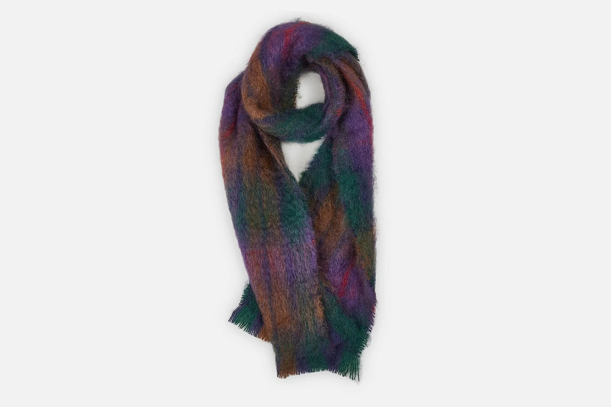Cushendale 'Drumin' Check Mohair Scarf