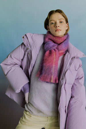 Cushendale 'Drumin' Check Mohair Scarf