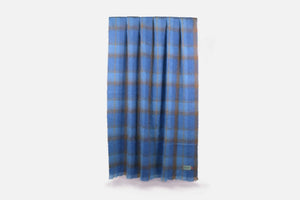 Large Plaid Brushed Mohair Irish Throw Blanket