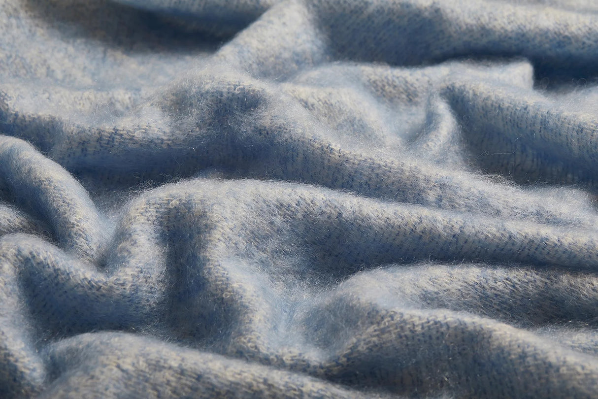 Solid Color Brushed Mohair Irish Throw Blanket