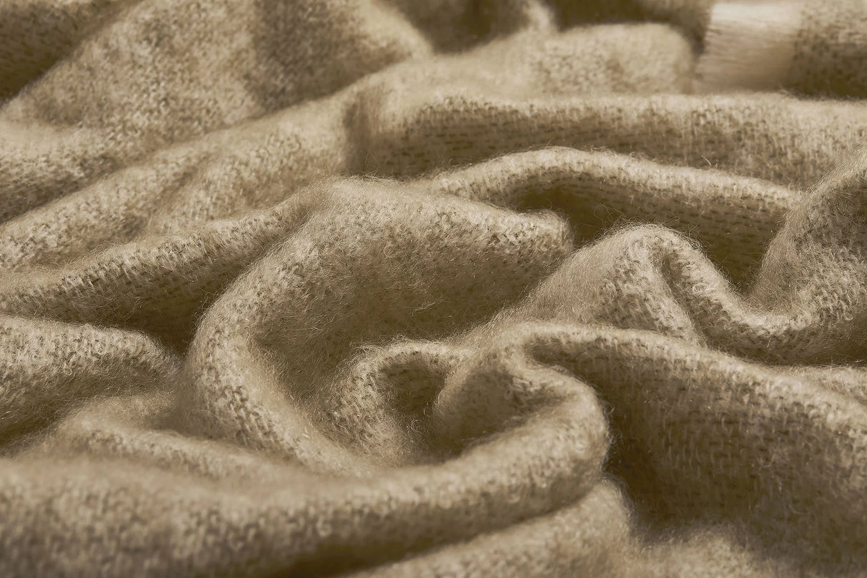 Solid Color Brushed Mohair Irish Throw Blanket